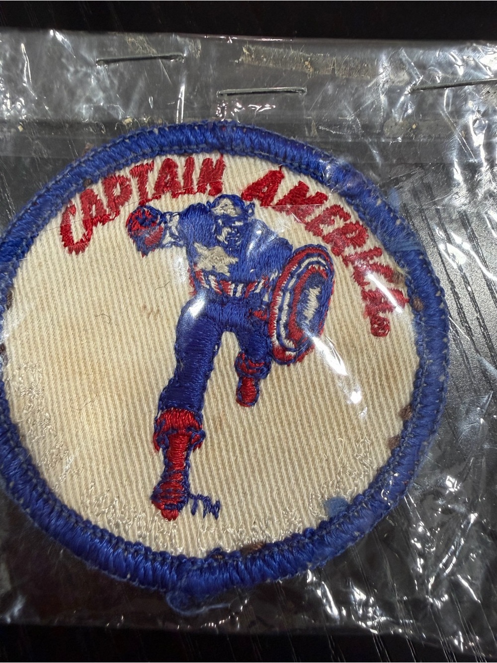 Vintage Captain America Embroidered Patch - Red, Blue, White